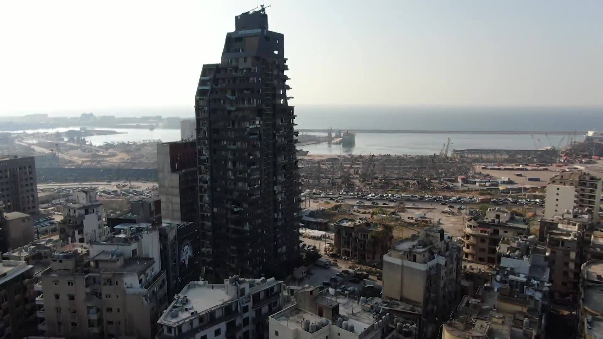 Последствия взрыва в Бейруте, новое видео