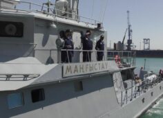 Учение флотилий Казахстана и России проходит на Каспийском море